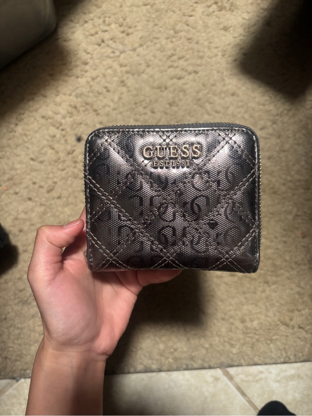 Guess Metallic Zip Wallet